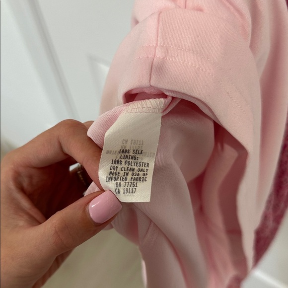 Vintage 100% Silk Betsey Johnson Pink Floral Midi Dress - Picture 7 of 7